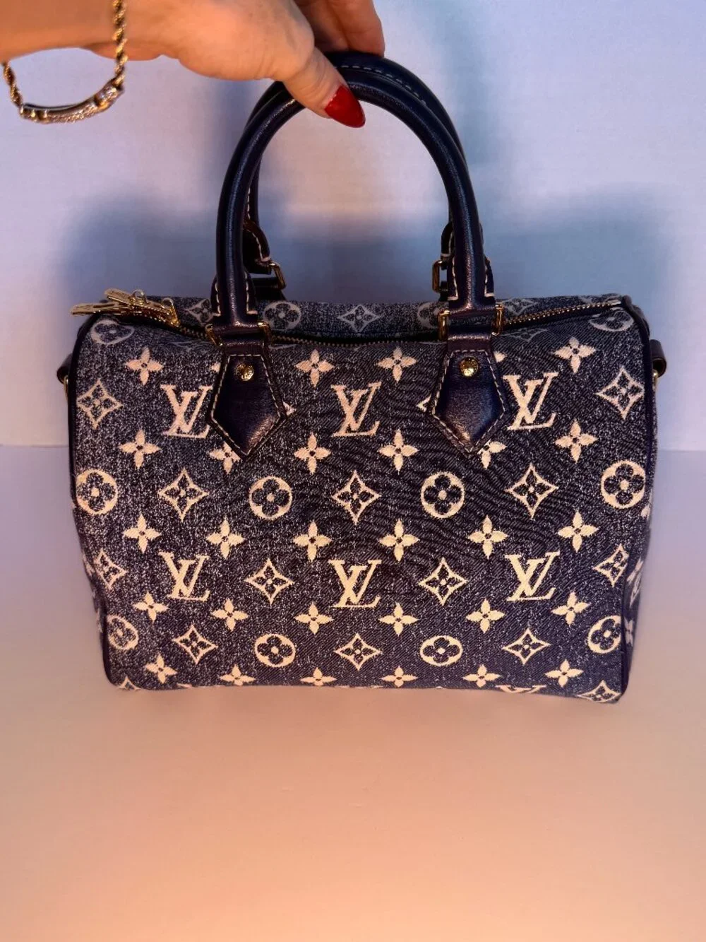 louis vuitton monogram jacquard denim speedy bandoulière 25